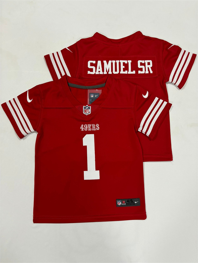 Toddlers San Francisco 49ers #1 Deebo Samuel Red Vapor Untouchable Stitched Football Jersey Toddlers San Francisco 49ers #1 Deebo Samuel Red Vapor Untouchable Stitched Football Jersey